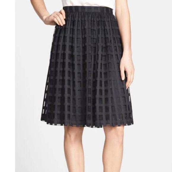 Trina Turk Sarita‎ Windowpane Mesh Squares High Waist Poofy Skirt EUC 6 - Picture 2 of 9